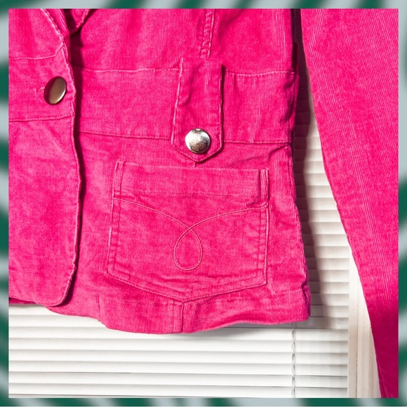 Pink Y2K Corduroy Jacket ⚡️ 579 ⚡️ Size Small ⚡️ Cropped Jacket⚡️Corduroy Blazer - Picture 3 of 4